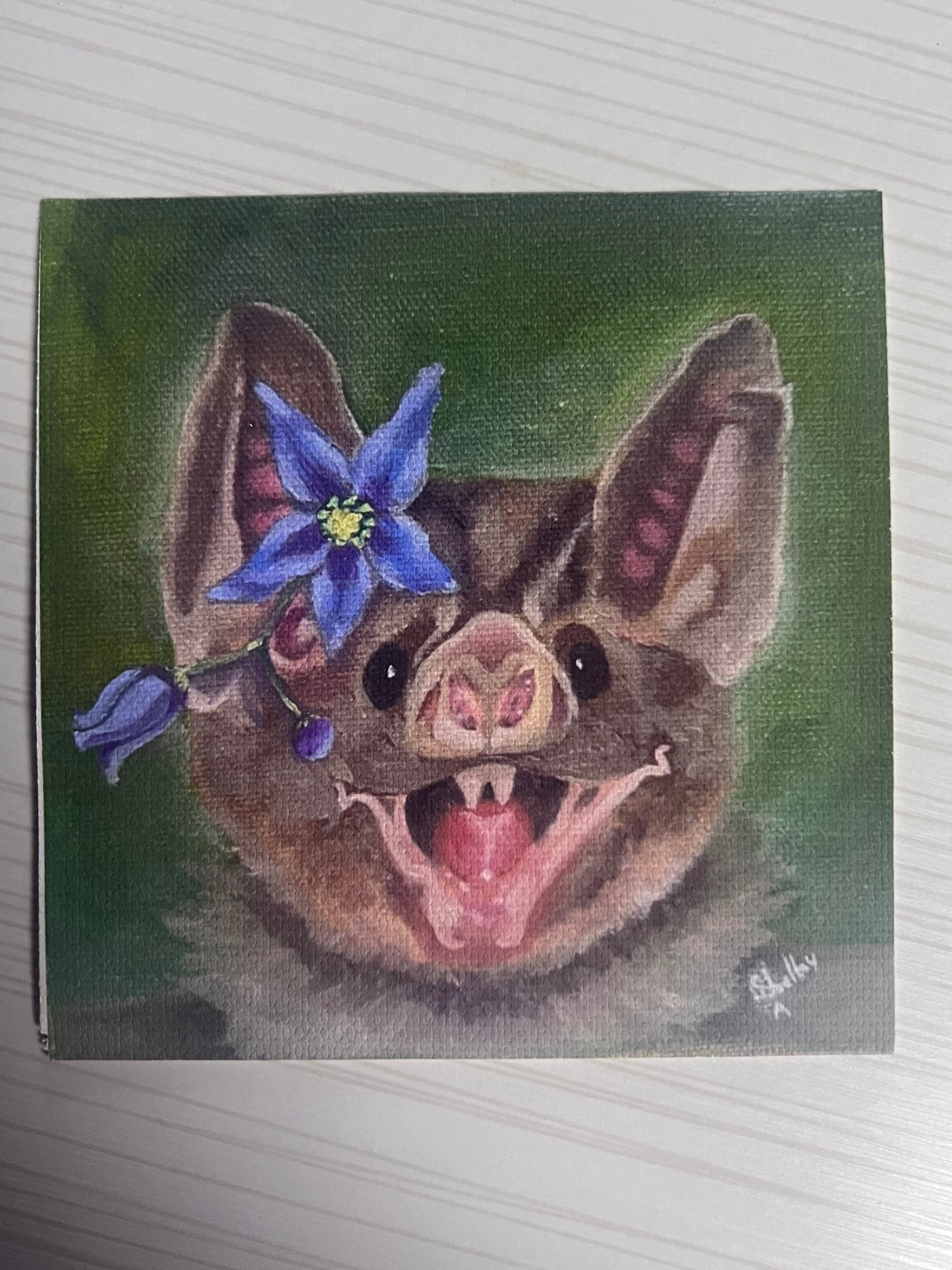 The Happy Vampire Bat (Mini Print)